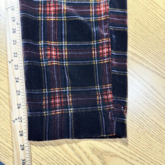 J.Crew Velvet Peyton Wide Leg Pants Womens 14T Tall Stewart Tartan Plaid Holiday - Picture 12 of 14